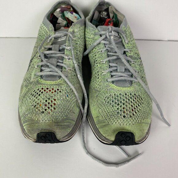 Nike Flyknit Racer Running Shoes Men's 9 Pistachio Green Sneakers 526628 103 - Picture 3 of 16